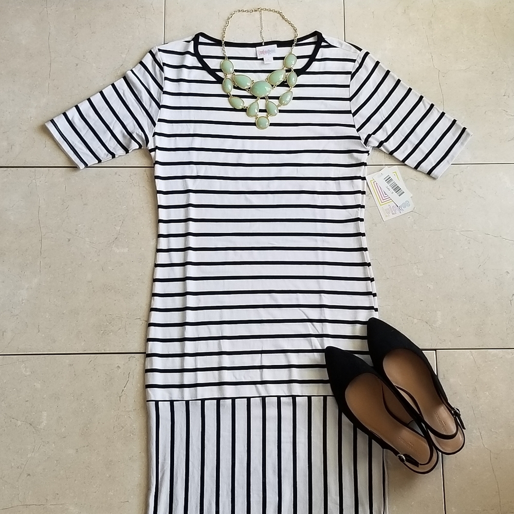 LuLaRoe Striped Midi Julia Dress